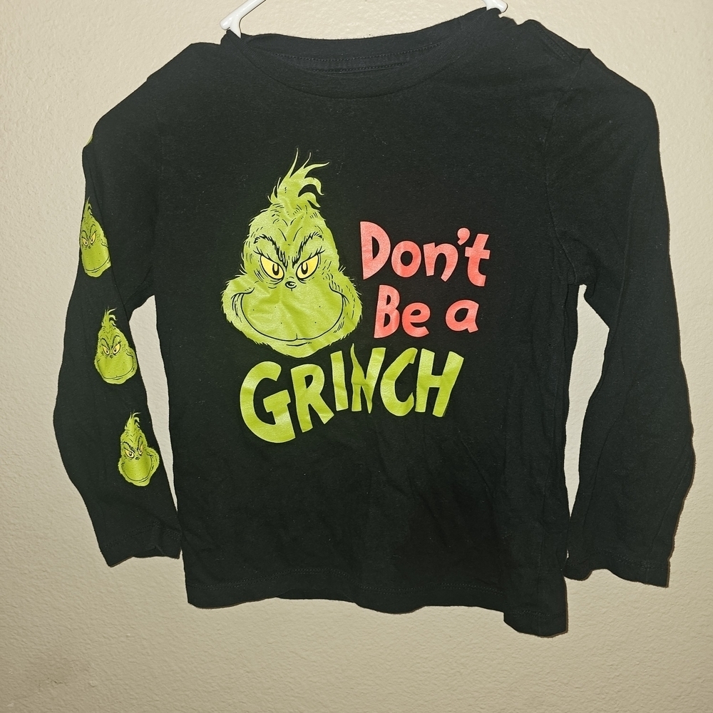Grinch Black Kids Shirt - Picture 1 of 4